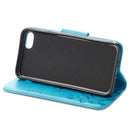 For iPhone 8 & 7 Pressed Flowers Horizontal Flip Leather Case with Holder & Card Slots & Wallet(Blue)