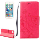 For iPhone 8 & 7 Pressed Flowers Horizontal Flip Leather Case with Holder & Card Slots & Wallet(Magenta)