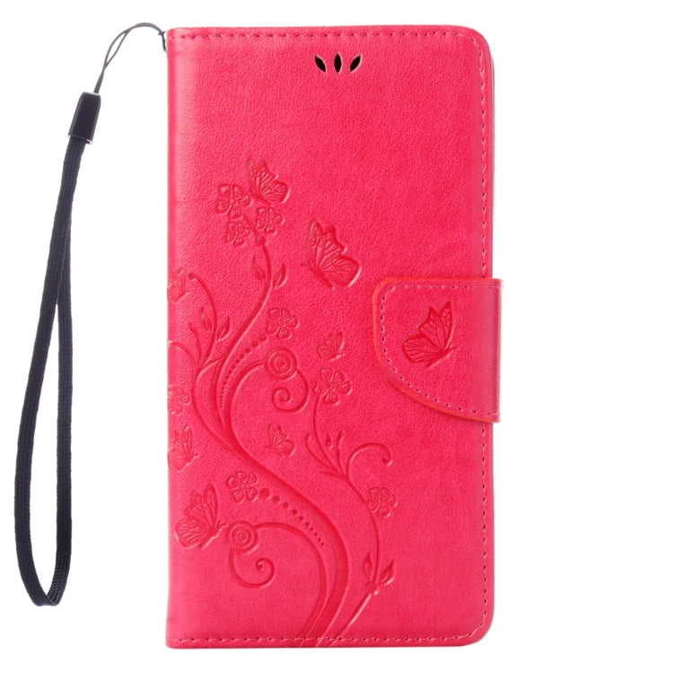 For iPhone 8 & 7 Pressed Flowers Horizontal Flip Leather Case with Holder & Card Slots & Wallet(Magenta)