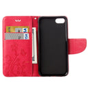 For iPhone 8 & 7 Pressed Flowers Horizontal Flip Leather Case with Holder & Card Slots & Wallet(Magenta)