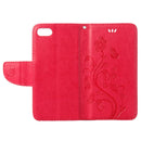 For iPhone 8 & 7 Pressed Flowers Horizontal Flip Leather Case with Holder & Card Slots & Wallet(Magenta)