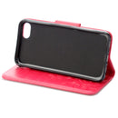 For iPhone 8 & 7 Pressed Flowers Horizontal Flip Leather Case with Holder & Card Slots & Wallet(Magenta)