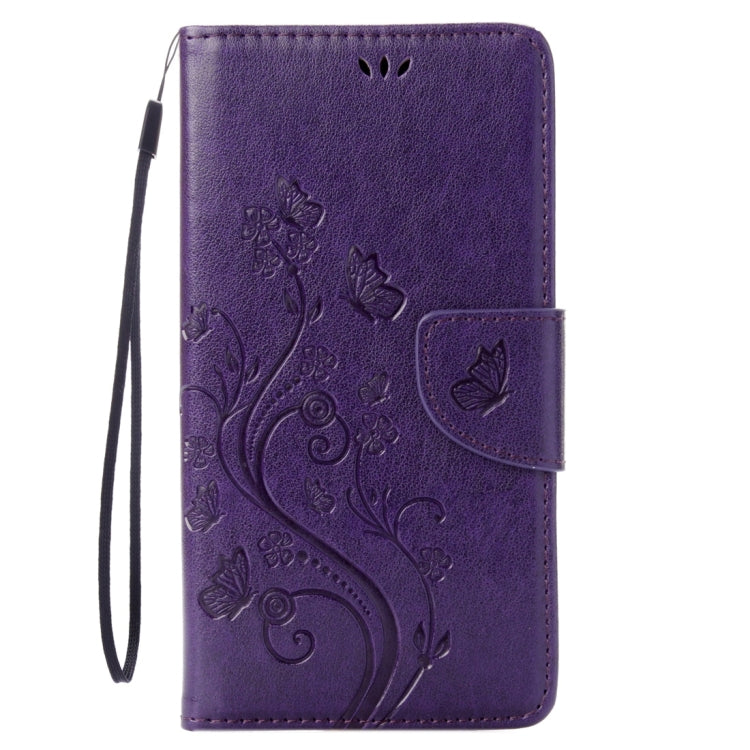 For iPhone 8 & 7 Pressed Flowers Horizontal Flip Leather Case with Holder & Card Slots & Wallet(Purple)