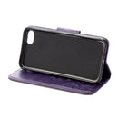 For iPhone 8 & 7 Pressed Flowers Horizontal Flip Leather Case with Holder & Card Slots & Wallet(Purple)
