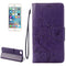 For iPhone 8 & 7 Pressed Flowers Horizontal Flip Leather Case with Holder & Card Slots & Wallet(Purple)