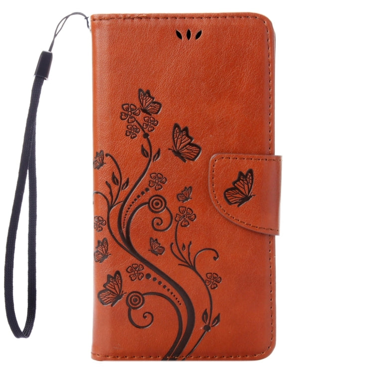 For iPhone 8 & 7 Pressed Flowers Horizontal Flip Leather Case with Holder & Card Slots & Wallet(Brown)