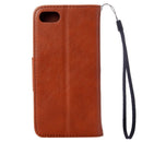 For iPhone 8 & 7 Pressed Flowers Horizontal Flip Leather Case with Holder & Card Slots & Wallet(Brown)