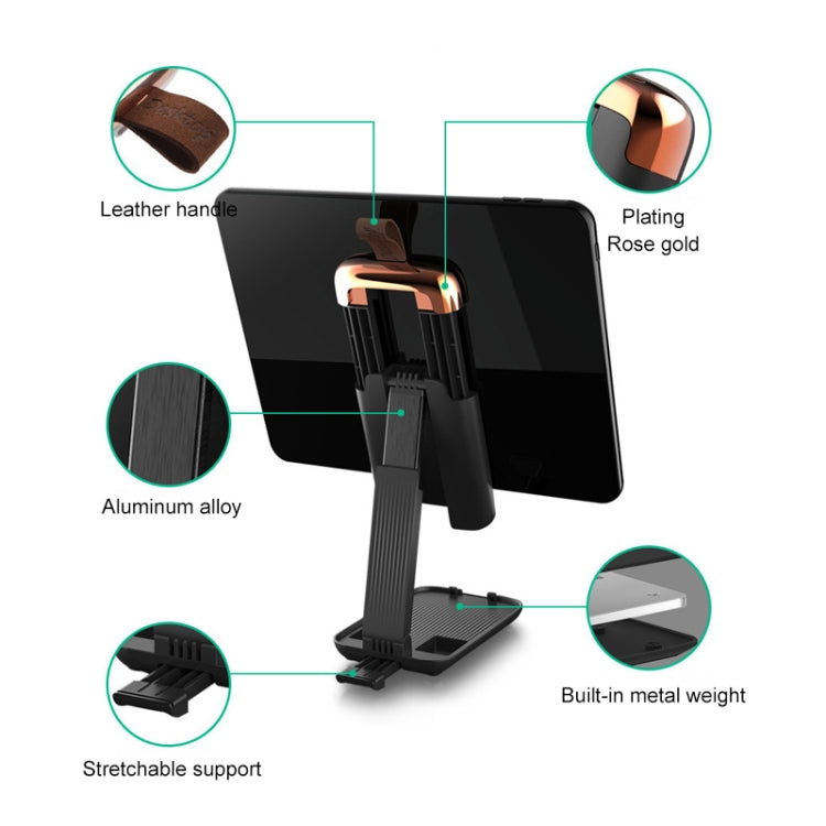 Luggage-shaped Retractable Folding Desktop Stand for Mobile Phones and Tablets Under 13 inch (Black)