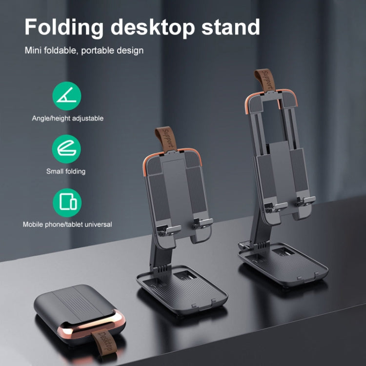 Luggage-shaped Retractable Folding Desktop Stand for Mobile Phones and Tablets Under 13 inch (Black)