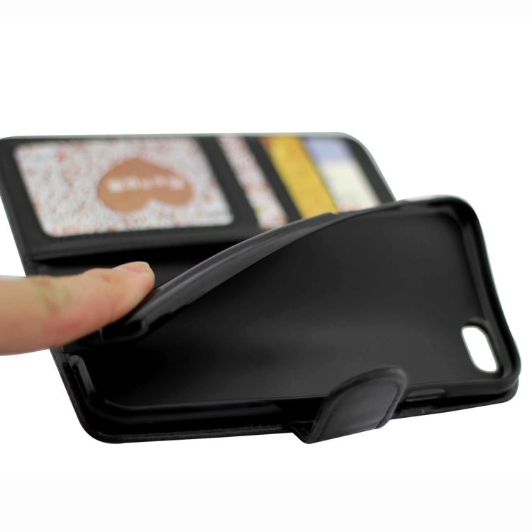 For iPhone 8 & 7 Crazy Horse Texture Horizontal Flip Leather Case with Holder & Card Slots & Wallet & Photo Frame (Black)
