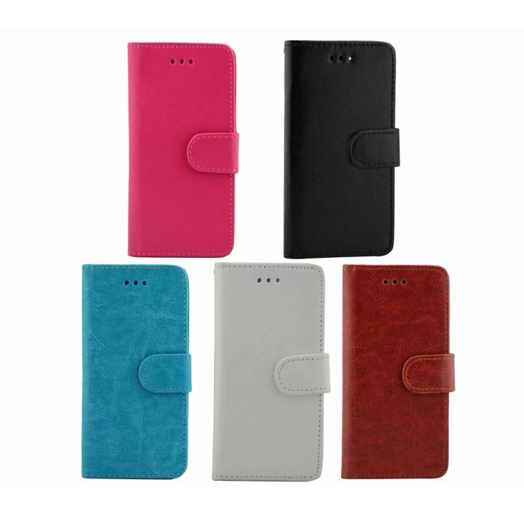 For iPhone 8 & 7 Crazy Horse Texture Horizontal Flip Leather Case with Holder & Card Slots & Wallet & Photo Frame (Black)
