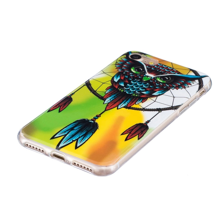 For iPhone 8 & 7 Noctilucent Owl Pattern IMD Workmanship Soft TPU Back Cover Case