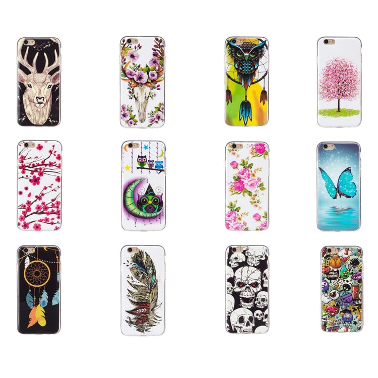 For iPhone 8 & 7 Noctilucent Owl Pattern IMD Workmanship Soft TPU Back Cover Case