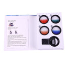 DS-2017001 5 in 1 Gradient Mirror Lens Kits Gradient (Green + Blue + Orange + Red) with Lens Clip, For iPhone, Galaxy, Sony, Lenovo, HTC, Huawei, Google, LG, Xiaomi and other Smartphones