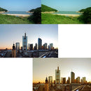 DS-2017001 5 in 1 Gradient Mirror Lens Kits Gradient (Green + Blue + Orange + Red) with Lens Clip, For iPhone, Galaxy, Sony, Lenovo, HTC, Huawei, Google, LG, Xiaomi and other Smartphones