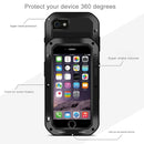 LOVE MEI for iPhone 7 Professional and Powerful Dustproof Shockproof Anti-slip Metal Protective Case(Black)