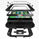 LOVE MEI for iPhone 7 Professional and Powerful Dustproof Shockproof Anti-slip Metal Protective Case(Black)