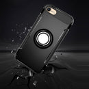 For iPhone 8 & 7 Phone Ring Armor TPU + PC 360 Degrees Rotation Magnetic Phone Ring Stent Combination Case(Black)