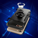 For iPhone 8 & 7 Phone Ring Armor TPU + PC 360 Degrees Rotation Magnetic Phone Ring Stent Combination Case(Black)