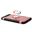 For iPhone 8 & 7 Phone Ring Armor TPU + PC 360 Degrees Rotation Magnetic Phone Ring Stent Combination Case(Rose Gold)