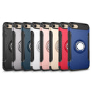 For iPhone 8 & 7 Phone Ring Armor TPU + PC 360 Degrees Rotation Magnetic Phone Ring Stent Combination Case(Rose Gold)