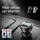 REMAX RCC106 Vitor Series 3.4A Dual USB Interface Car Charger with Digital Display(Silver)