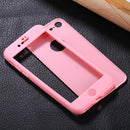 For iPhone SE 2020 & 8 & 7 Stylish Lightweight 360 Degree Shockproof Detachable TPU + PC Combination Protective Case (Pink)