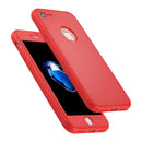 For iPhone SE 2020 & 8 & 7 Stylish Lightweight 360 Degree Shockproof Detachable TPU + PC Combination Protective Case (Red)