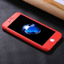 For iPhone SE 2020 & 8 & 7 Stylish Lightweight 360 Degree Shockproof Detachable TPU + PC Combination Protective Case (Red)