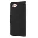 GOOSPERY CANVAS DIARY for iPhone 8 & 7 Canvas Texture Horizontal Flip Leather Case with Card Slots & Wallet & Holder(Black)
