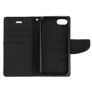 GOOSPERY CANVAS DIARY for iPhone 8 & 7 Canvas Texture Horizontal Flip Leather Case with Card Slots & Wallet & Holder(Black)