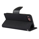 GOOSPERY CANVAS DIARY for iPhone 8 & 7 Canvas Texture Horizontal Flip Leather Case with Card Slots & Wallet & Holder(Black)