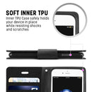 GOOSPERY CANVAS DIARY for iPhone 8 & 7 Canvas Texture Horizontal Flip Leather Case with Card Slots & Wallet & Holder(Black)