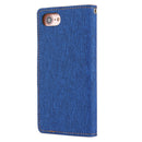 GOOSPERY CANVAS DIARY for iPhone 8 & 7 Canvas Texture Horizontal Flip Leather Case with Card Slots & Wallet & Holder(Dark Blue)