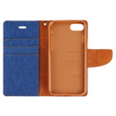GOOSPERY CANVAS DIARY for iPhone 8 & 7 Canvas Texture Horizontal Flip Leather Case with Card Slots & Wallet & Holder(Dark Blue)