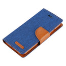 GOOSPERY CANVAS DIARY for iPhone 8 & 7 Canvas Texture Horizontal Flip Leather Case with Card Slots & Wallet & Holder(Dark Blue)