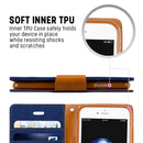 GOOSPERY CANVAS DIARY for iPhone 8 & 7 Canvas Texture Horizontal Flip Leather Case with Card Slots & Wallet & Holder(Dark Blue)