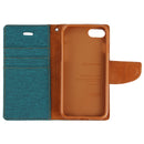 GOOSPERY CANVAS DIARY for iPhone 8 & 7 Canvas Texture Horizontal Flip Leather Case with Card Slots & Wallet & Holder(Green)