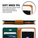 GOOSPERY CANVAS DIARY for iPhone 8 & 7 Canvas Texture Horizontal Flip Leather Case with Card Slots & Wallet & Holder(Green)