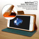 GOOSPERY CANVAS DIARY for iPhone 8 & 7 Canvas Texture Horizontal Flip Leather Case with Card Slots & Wallet & Holder(Green)