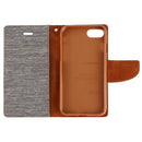 GOOSPERY CANVAS DIARY for iPhone 8 & 7 Canvas Texture Horizontal Flip Leather Case with Card Slots & Wallet & Holder(Grey)