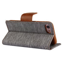 GOOSPERY CANVAS DIARY for iPhone 8 & 7 Canvas Texture Horizontal Flip Leather Case with Card Slots & Wallet & Holder(Grey)
