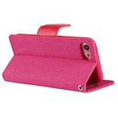 GOOSPERY CANVAS DIARY for iPhone 8 & 7 Canvas Texture Horizontal Flip Leather Case with Card Slots & Wallet & Holder(Magenta)
