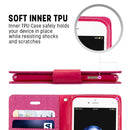 GOOSPERY CANVAS DIARY for iPhone 8 & 7 Canvas Texture Horizontal Flip Leather Case with Card Slots & Wallet & Holder(Magenta)