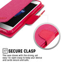 GOOSPERY CANVAS DIARY for iPhone 8 & 7 Canvas Texture Horizontal Flip Leather Case with Card Slots & Wallet & Holder(Magenta)