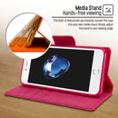 GOOSPERY CANVAS DIARY for iPhone 8 & 7 Canvas Texture Horizontal Flip Leather Case with Card Slots & Wallet & Holder(Magenta)