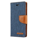GOOSPERY CANVAS DIARY for iPhone 8 & 7 Canvas Texture Horizontal Flip Leather Case with Card Slots & Wallet & Holder(Navy Blue)