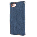 GOOSPERY CANVAS DIARY for iPhone 8 & 7 Canvas Texture Horizontal Flip Leather Case with Card Slots & Wallet & Holder(Navy Blue)