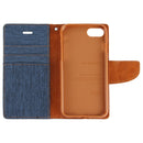 GOOSPERY CANVAS DIARY for iPhone 8 & 7 Canvas Texture Horizontal Flip Leather Case with Card Slots & Wallet & Holder(Navy Blue)