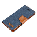 GOOSPERY CANVAS DIARY for iPhone 8 & 7 Canvas Texture Horizontal Flip Leather Case with Card Slots & Wallet & Holder(Navy Blue)